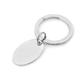 Sterling Silver Plain Polished Oval Key Ring